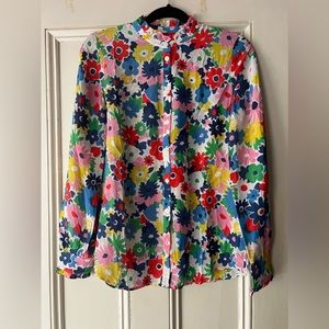 BODEN SILK RUFFLE BLOUSE